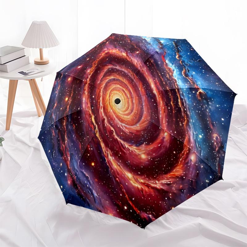 1pc Galaxy Nebula Folding Umbrella, Durable, Suitable for Outdoor Activities or Rain, Suitable for Commuting Yy251027145