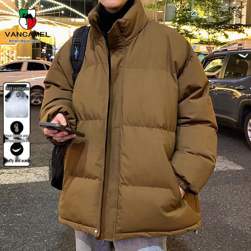 VANCAMEL Men s American Retro Stand-Collar Padded Jacket S