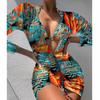 New Print Mesh Sun Protection Three-Piece Bikini Swimwear