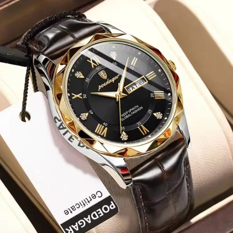 POEDAGAR New Fashionable Trendy Youth Leisure Simple Luxury Men's Watch Waterproof Luminous Calendar Quartz Watch
