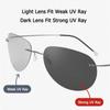 Men Ultralight Titanium Polarized Photochromic Lens Sunglasses Rimless Aviation Style Design Night Vision Glasses