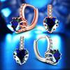 Hot Sales  Silver Needle  AAA Zircon Earrings For Women Brincos Love Heart Blue Crystal Earrings Accessorie Wedding