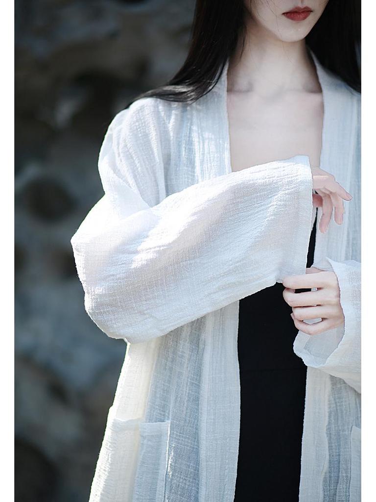 Zen Style Cotton Linen Cardigan - Spring/Summer Sun Protection