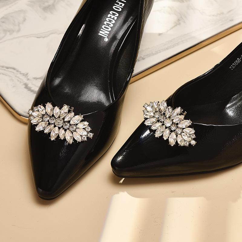 1 Pieza Decoraciones Brillantes para Zapatos Clip Hebilla de Zapato para Mujer Accesorios Tacón Alto Cuadrado Zapatos Desmontables D