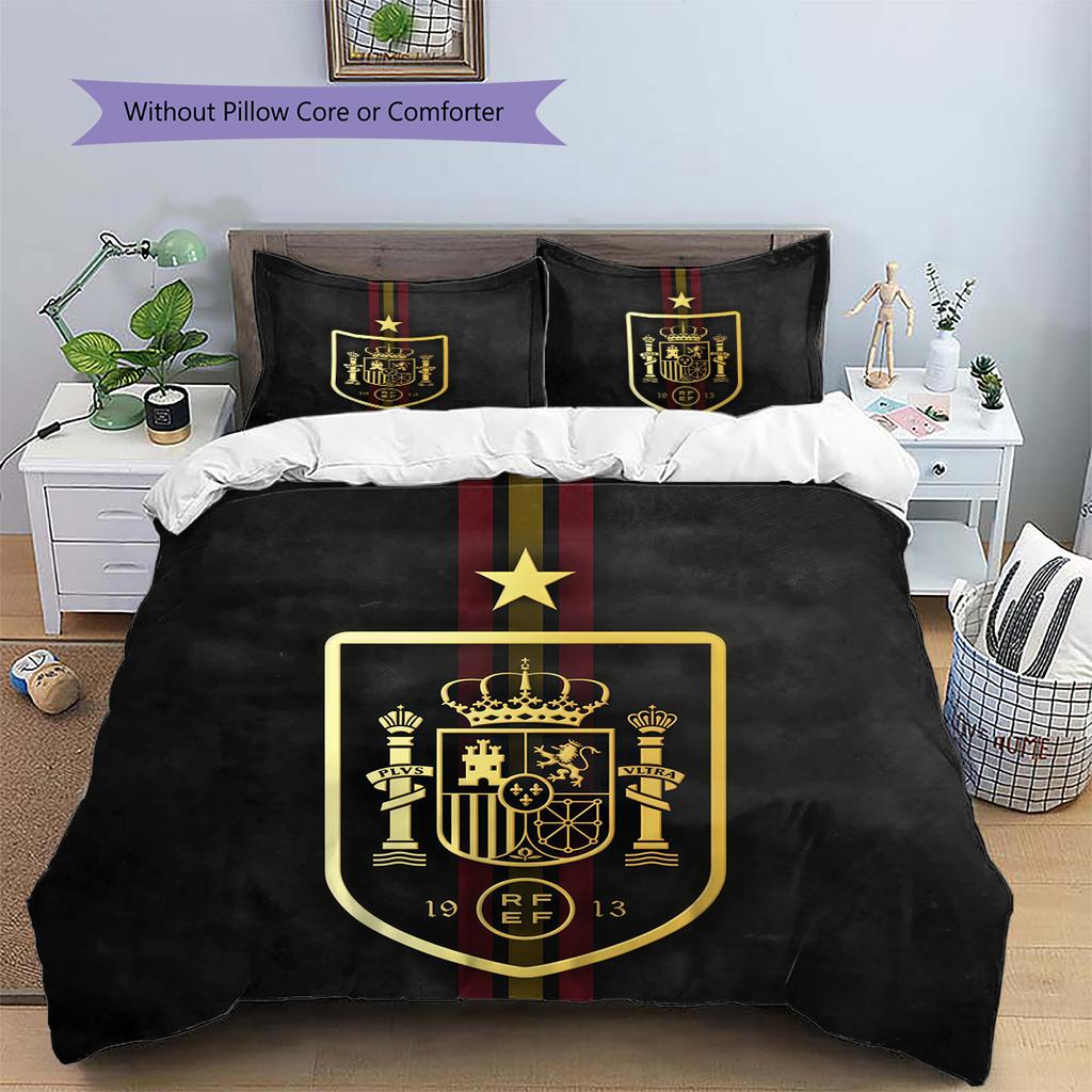 Set Copripiumino Trapuntato con Fantasia La Roja Decorazione per la Casa Regalo (1 * copripiumino + 2 * federe senza imbottitura)
