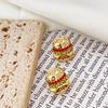 Childlike Hamburger Stud Earrings - Cute, Creative, Daily & Vacation Ear Accessories for Women