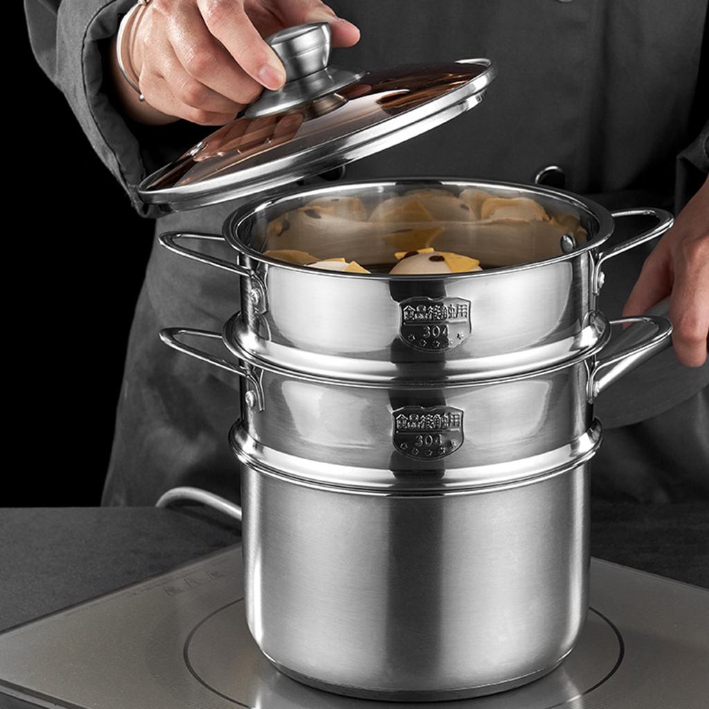 Dampfkorb aus Edelstahl 316, Dampfgarer-Zubehör für die Küche zum gesunden Kochen von Gemüse und traditionellen Gerichten