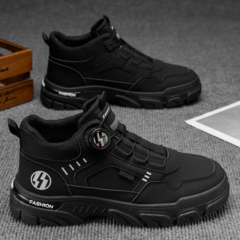 New men's leather autumn high-top wear-resistant Martin men's British casual exercise shoes non-slip