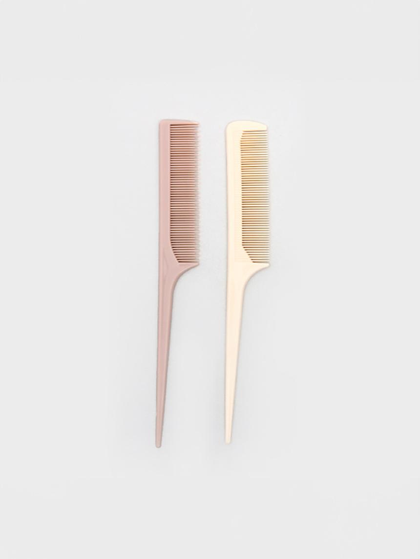 2-Piece Rat Tail Comb Set for Hair Styling & Sectioning 1ea