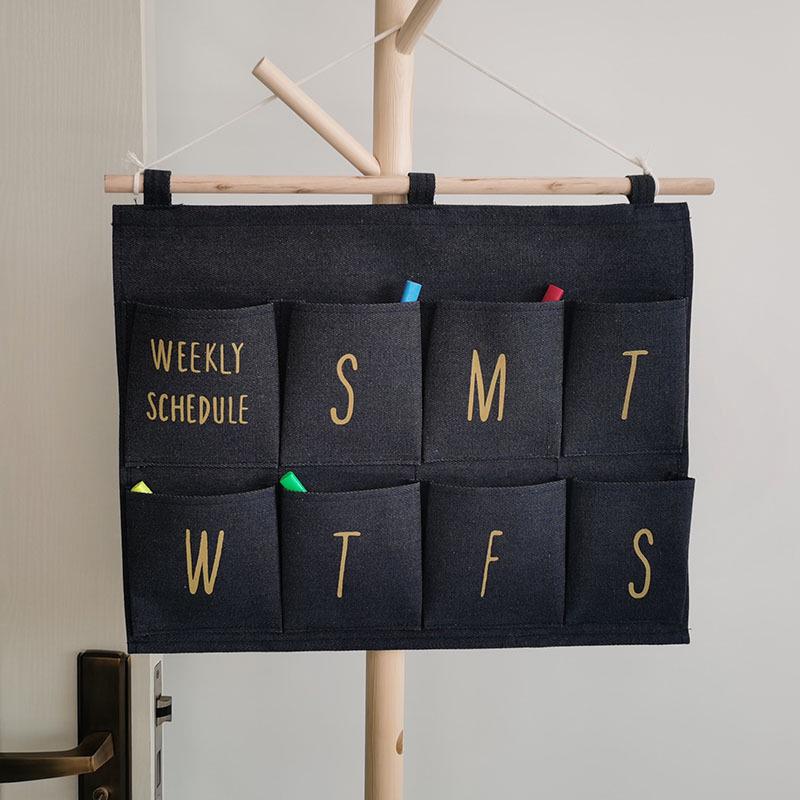Wen'er Wandmontierte Mehrschichtige Hängeaufbewahrungstasche für Studentenwohnheime
