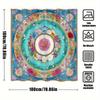 1Pc Luxury Floral Mandala Shower Curtain - Extra Long 70X70 Inches Bathroom Window Drapes With Pink For Lotus, Roses, Turquoise