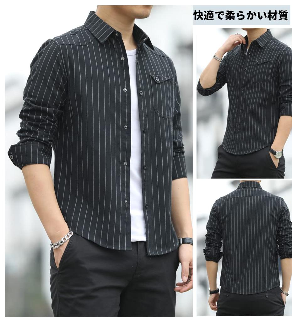 Amyni Men's Long Sleeve Oxford Button-Down Shirt (#4-8—Black, 2XL)