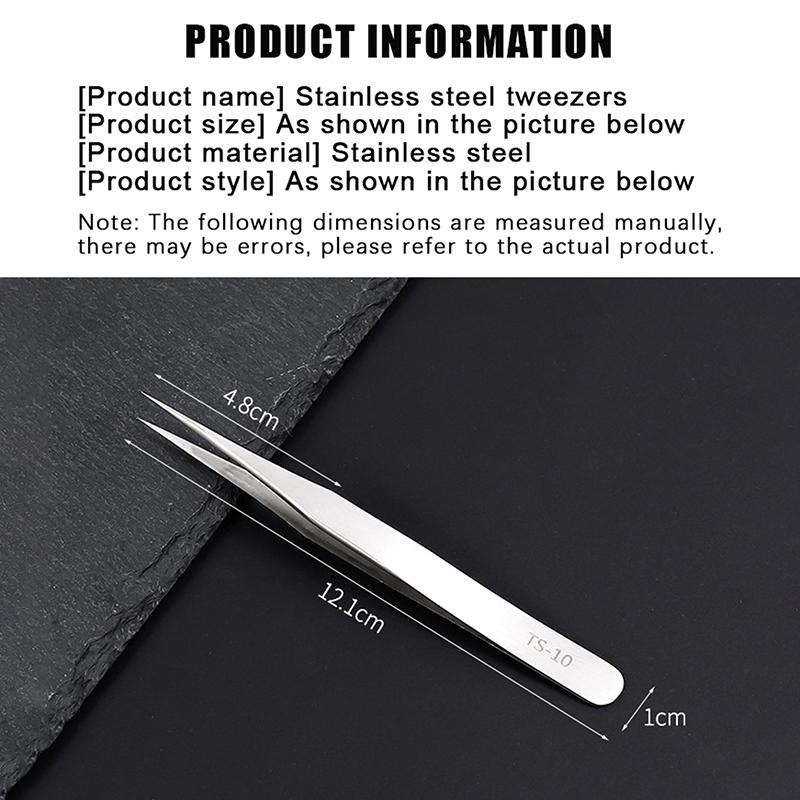 6Piece Stainless Steel Tweezers Bent Straight Tweezers For Fine Work In Crafts