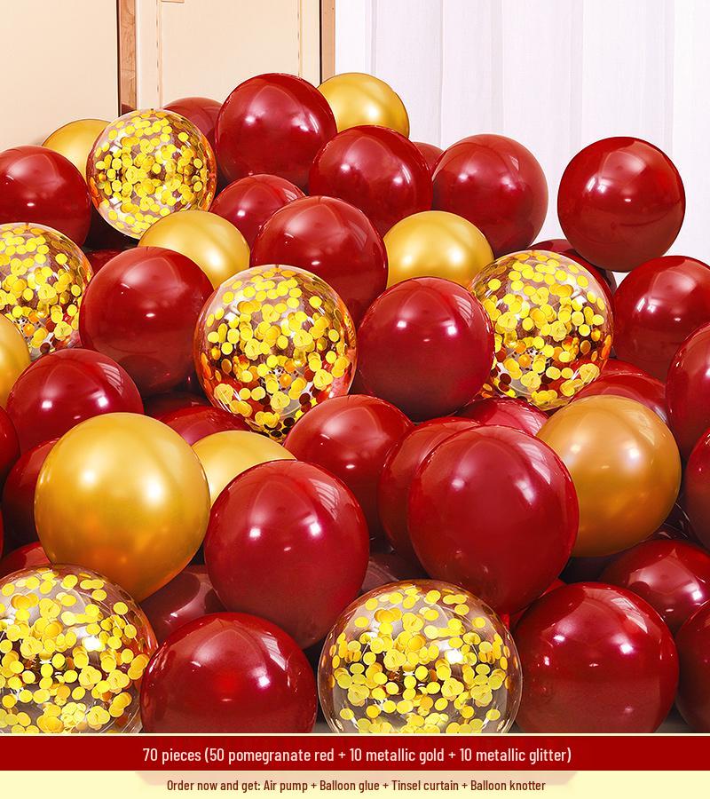 Red Wedding Balloons: Romantic Bedroom & Living Room Decor, Photo Props, Wedding Scene Setup