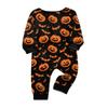Family Matching Halloween Printed Pajama Set, Long Sleeve Top and Pants for Mom and Kids