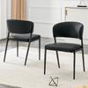 Dining Chair Set of 2 Modern Upholstered with Metal Frame, Ergonomic Backrest, Faux Leather Chair for Dining Room Living Room Kitchen - Chair Only