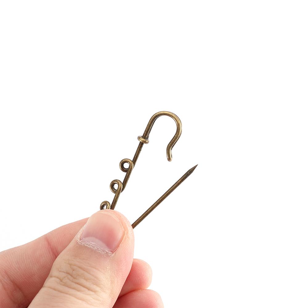 Handmade With 3 Holes Wedding Party Dress Elegant Iron Safety pin Corsage Accessories Brooches Pin