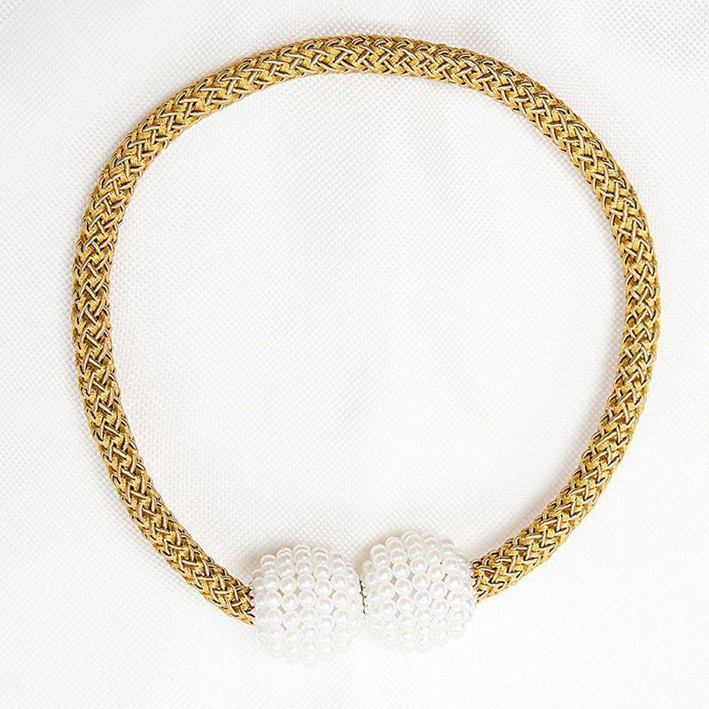 

Универсальный магнитный подхват для штор - Решение для хранения без пробивания отверстий 1 Gold Pearl Tieback