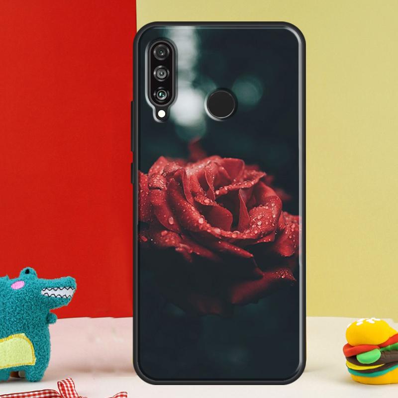 Red Rose Flower For Huawei Nova 12s 12i 11i 8i 9 10 SE Y91 Y90 Y60 Y70 Y72 Y61 P20 P40 P30 Lite P60 Pro Case