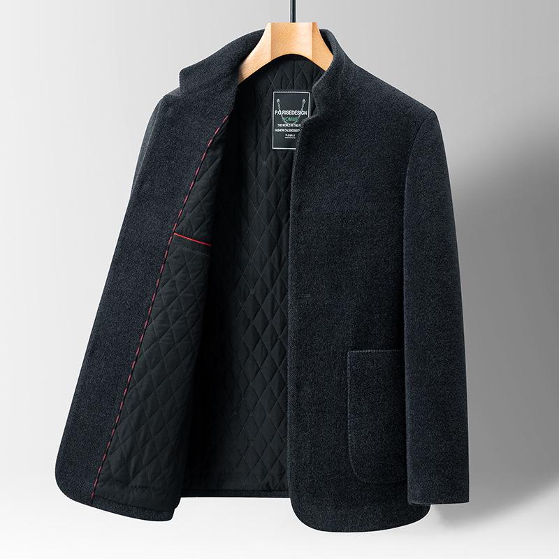 Men`s Chenille Woolen Stand Collar Jacket