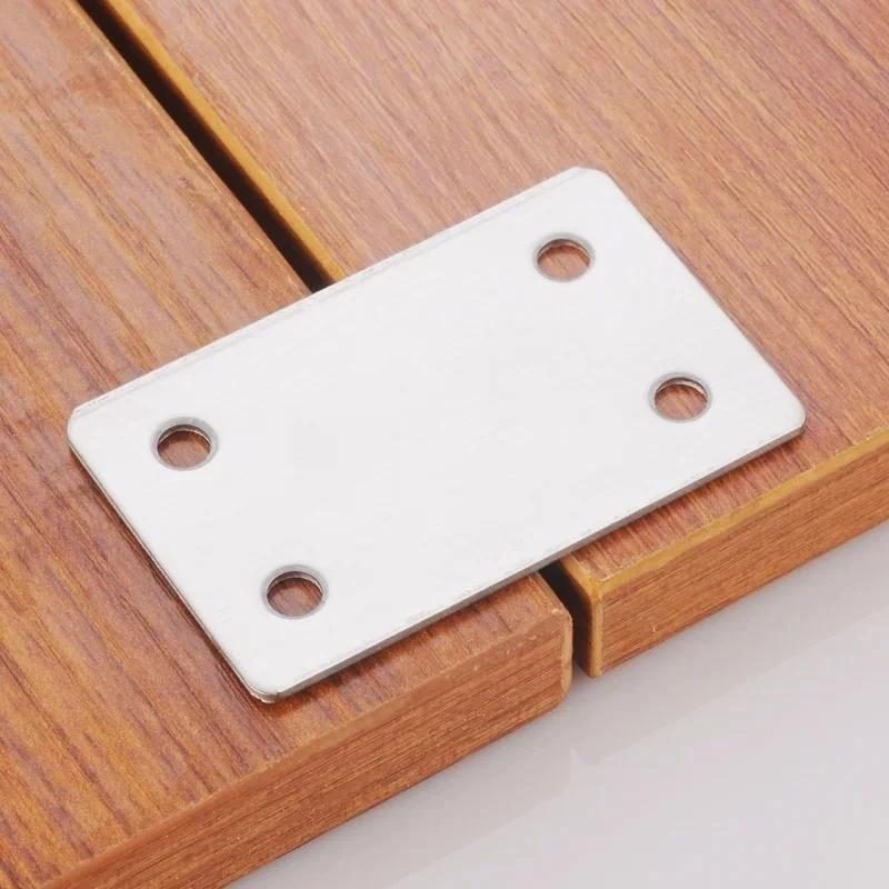 stainless steel right Angle bracket, straight four hole fixed Angle bracket, furniture fasteners, wood, shelves, cbinets