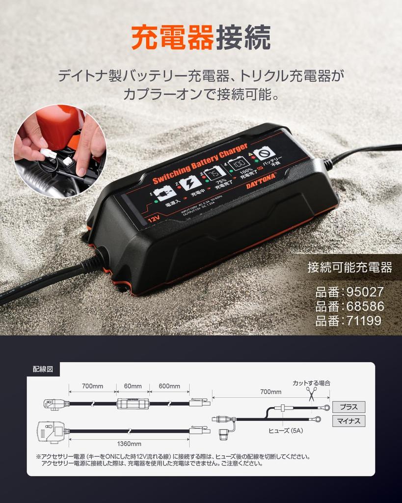 Daytona Motorrad USB Strom Zigarettenanzünder Kompatibel mit 1 USB 1 Zigarettenanzünderbuchse 93042 Versorgung, Wasserdicht, USB-A 10.5W, Buchse, 12V5A,