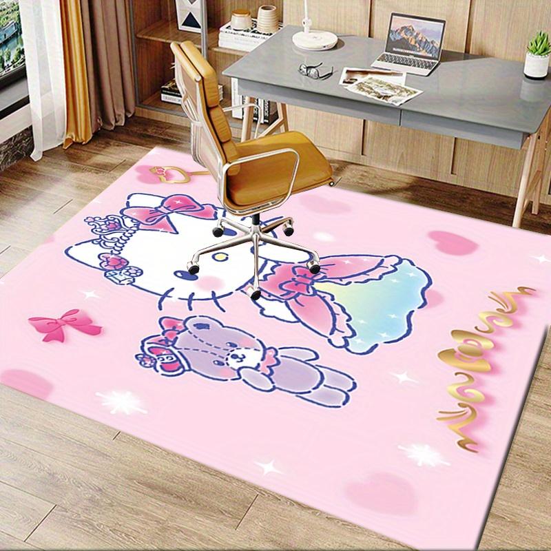 Office Rug Hello Kitty, Princess Anti-Slip Rug, Machine Washable for Living Room, Bedroom, Office, Multiple Sizes, Bedroom Mat, Decorative Mat, Durabl