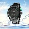 Men's Watch Analog Digital Display 3ATM Waterproof Stainless Steel LED Calendar Quartz Casual Business Fashion Accessory Black