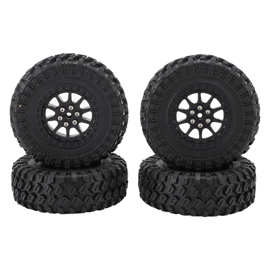 RC Car Tires Rubber Sturdy Remote Control Pickup Truck Wheel Tires Replacement for MN82 Black
