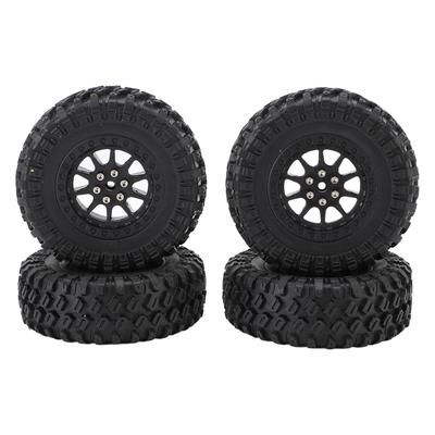 RC Car Tires Rubber Sturdy Remote Control Pickup Truck Wheel Tires Replacement for MN82 Black