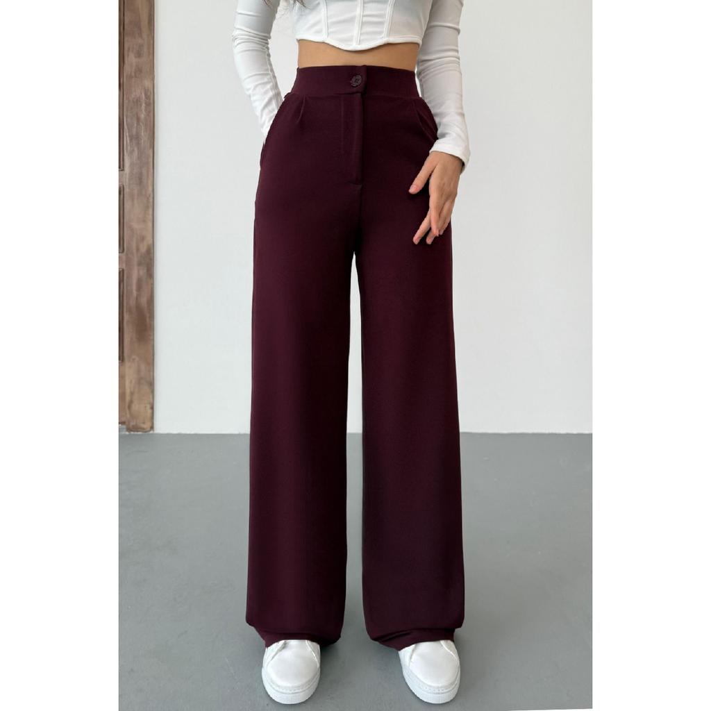 Woman Navy Blue Lycra Palazzo Set