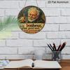 2D Flat - 1pc Round Aluminum Sign, Vintage Aluminum Plaque about "Happiness", French Humor Decorative Sign, Suitable for Decorating Living Room
