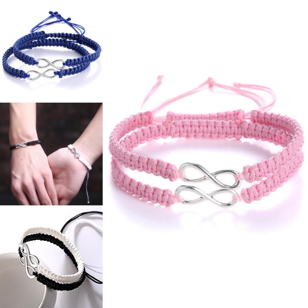 Handmade Infinite Symbol Bracelets With Adjustable Woven Design For Couples And Giftgiving