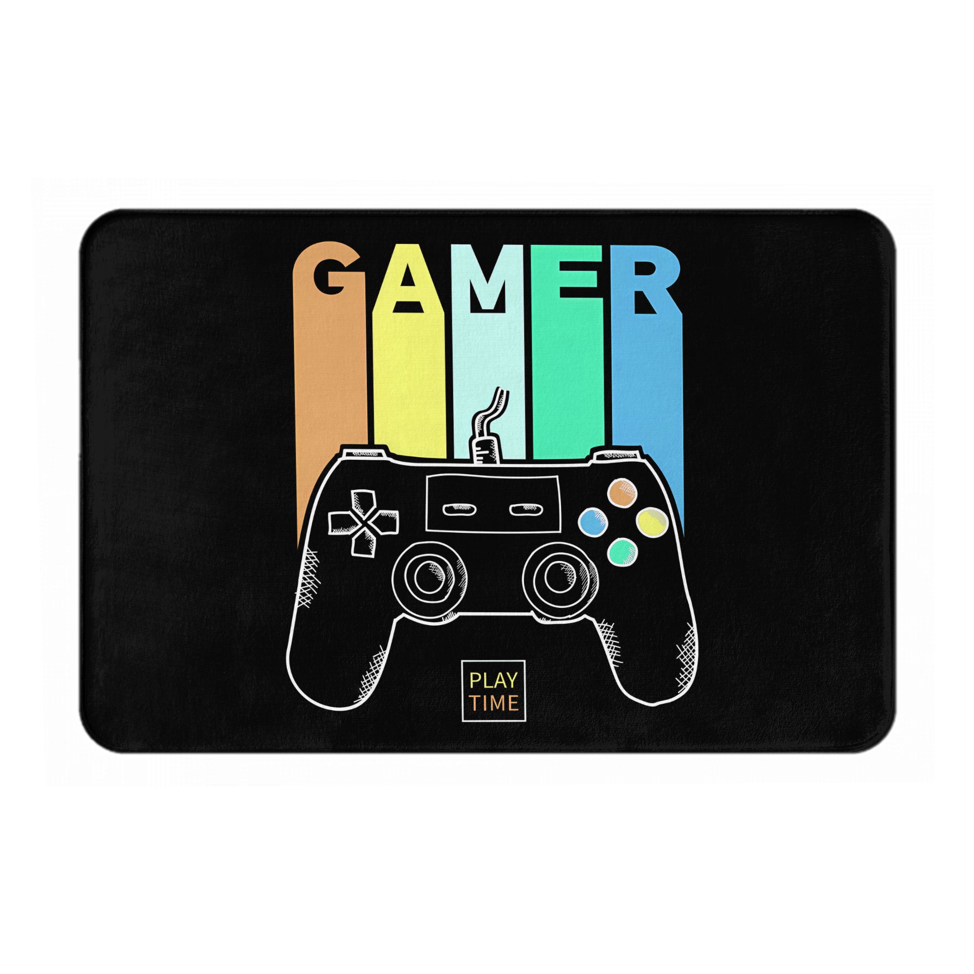 

Gamer Play Time Fashionable Style Door Mat Machine Washable for Bathroom Bedroom Living Room Entrance 40cm x 60cm