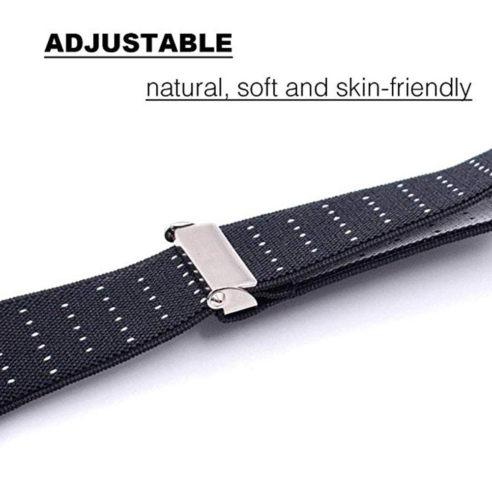 2pcs Men Shirt Stays Garters Y-Style Adjustable Elastic Leg Suspenders Straps Non-Slip Locking Clamps Suspenders Elastic Straps