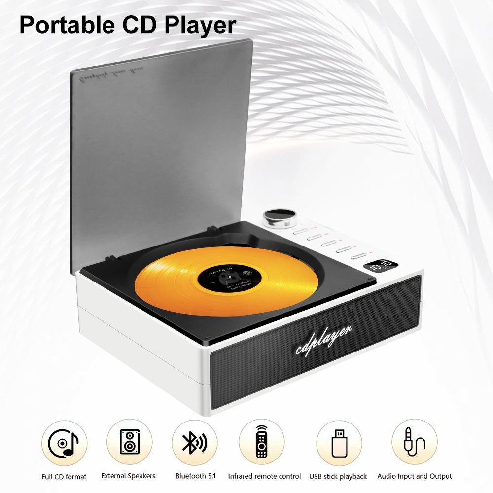 

3.5mm AUX/USB/OPTICAL Support Bluetooth 5.1 Radio FM Receiver Wireless Loudspeaker Car CD Player Classic Portable Amplifier белый