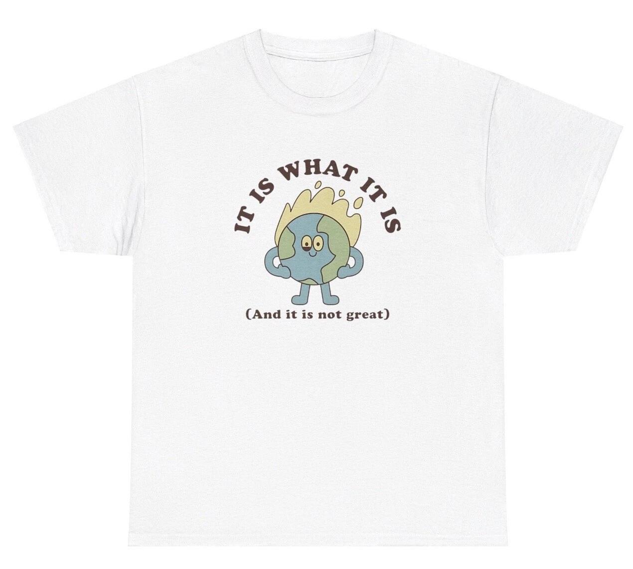 It Is What It Is And It’s Not Great T Shirt Funny Mental Health Ironic Humor Tee 2XL