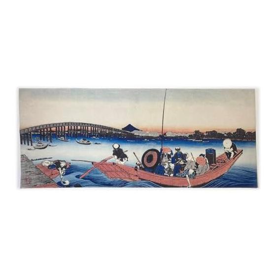 Ukiyo-e Tenugui: The Great Wave off Kanagawa by Hokusai Katsushika, 100% Cotton, Premium Japanese Tenugui Fabric (Tokka), Reactive Dye, Screen