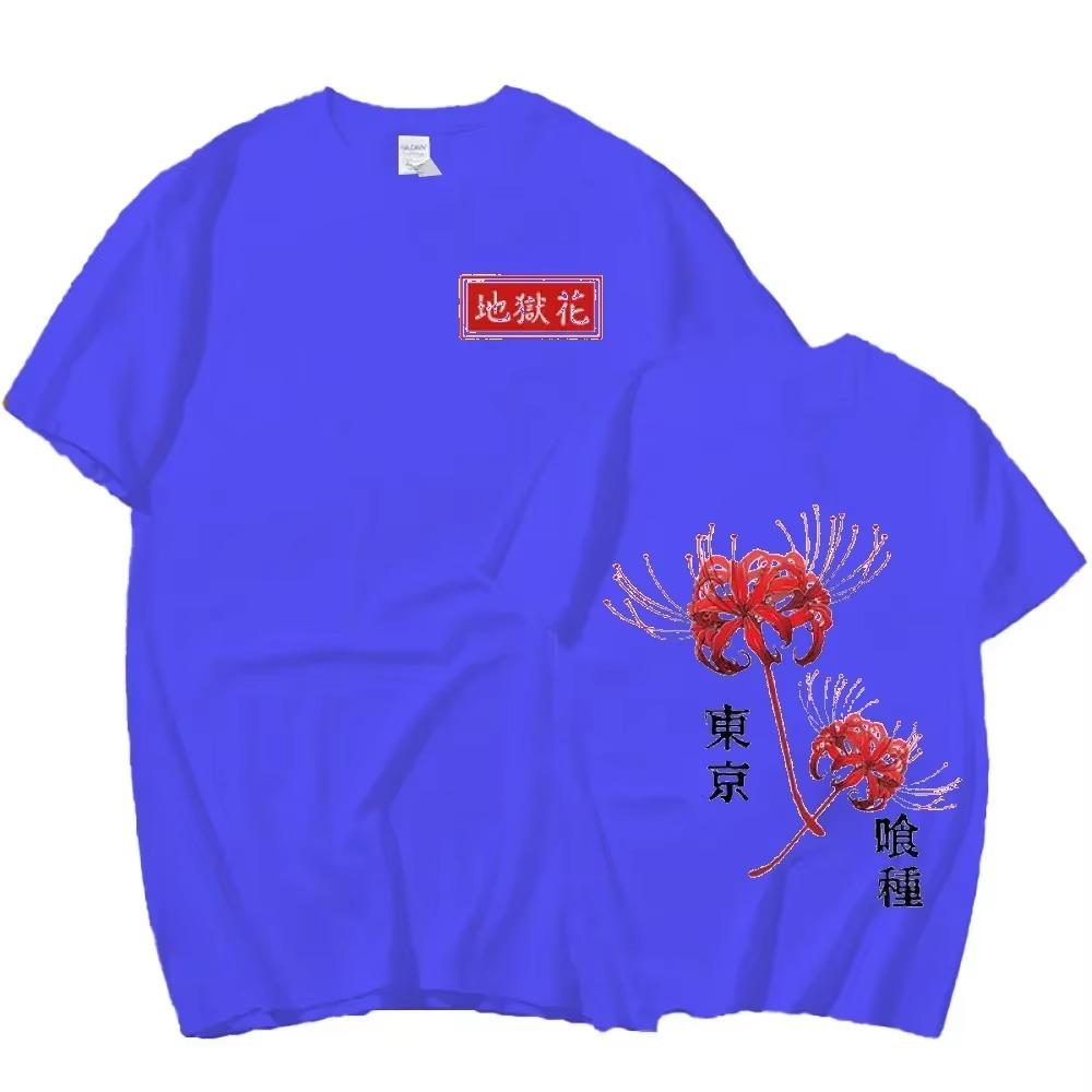 Anime Tokyo Ghoul Spider Lily T-shirt Men Women Cool Kane Kiken Graphic Print T-shirts Couples TeesOversized Streetwear