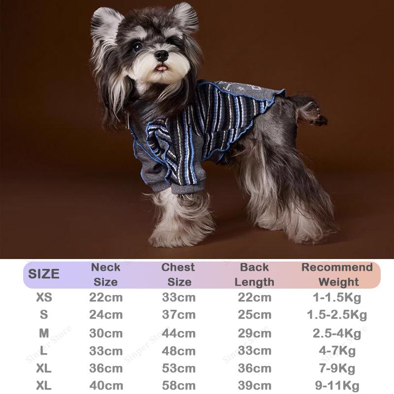 

Dog Sweaters Cute Strip Dog Clothes for Small Medium Dogs Boy Girl Puppy Cat Knitting Cardigan Outfits Dogs Winter Coats Warm XS