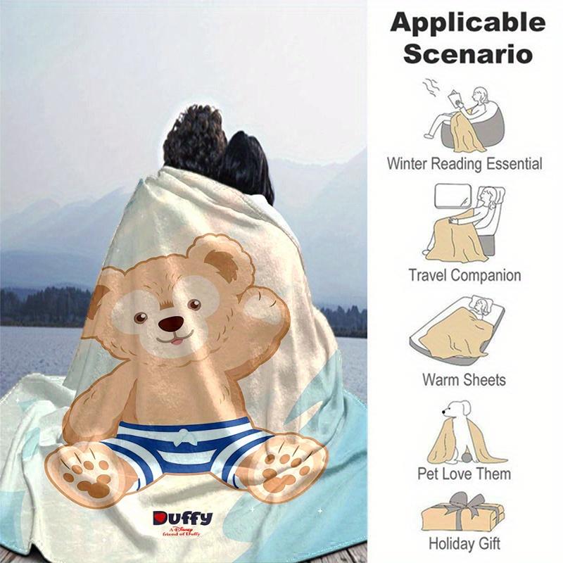 1pc, Duffy (9) Cozy Flannel Throw Blanket Perfect Gift for Bedroom, Living Room, Travel, Camping, Car