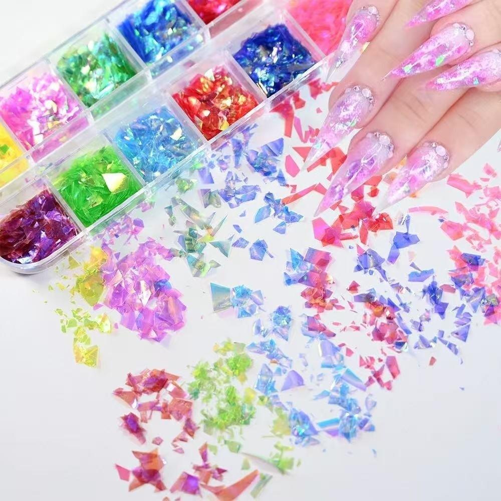 Laser Shiny Nail Art Sequins Holographic Nail Charms New Sequins Nail Decorations  French Manicure