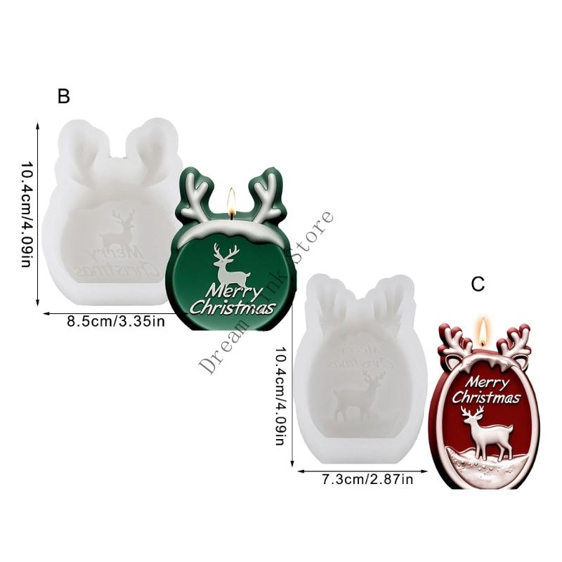 Q1FD Christmas Reindeer Silicone Mold Baking Tool For Epoxy Resin Soap