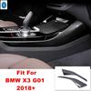 Auto Ide Stalls Central Gear Shift Box Decor Stripes Cover Trim For BMW X3 G01 2018 - 2024 Carbon Fiber Interior Accessories