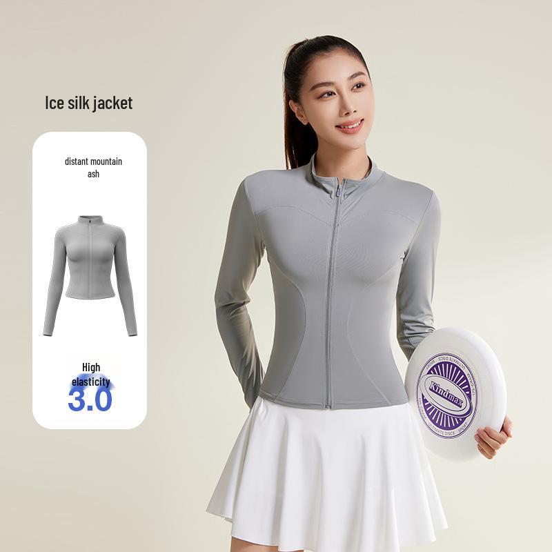 

Juyitang Ледяной шелк Защита от УФ-лучей Дышащая Приталенная Беговая куртка S