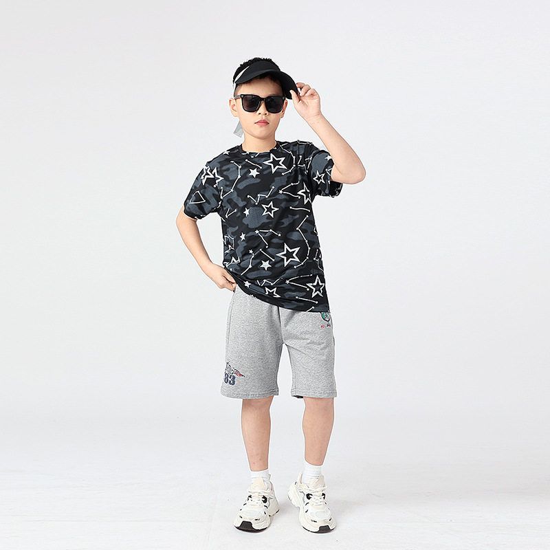 Summer Kids Sports Half Sleeve T-shirt Boys and Girls Full Printed XINGX Breathable Quick-Drying Tops Children's Mesh Short Sleeve