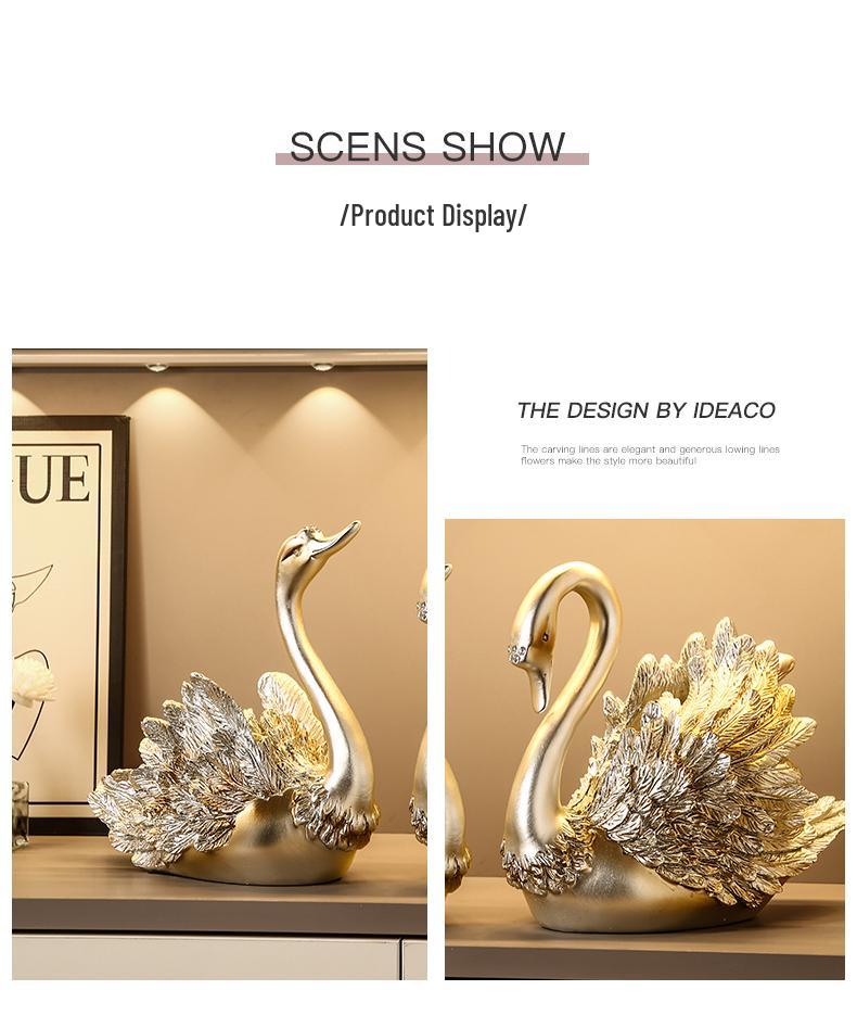 Swan Wine Rack Ornament - Elegant Display for Living Room or Dining Cabinet