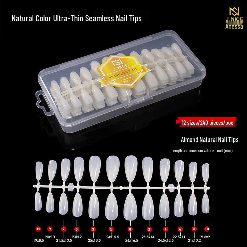 Dual-Use Seamless Transparent Frosted Nail Tips - Extendable Flat/Arc Design