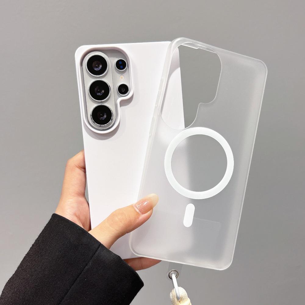 Matte for Magsafe Lanyard Case for Samsung Galaxy S25 S26 Ultra S23 S22 Plus S24 FE A16 A56 A55 Wrist Strap Candy Color Cover