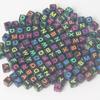 100Pcs Square Acrylic Letter Beads Random Mixed Alphabet Loose Beads For Diy Children'S Jewelry Making Crafts 6X6Mm